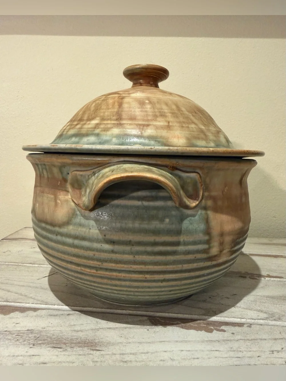 Vintage Tom Jones Pottery Fairhope AL Signed Chimney Steamer Cooking Pot 2010